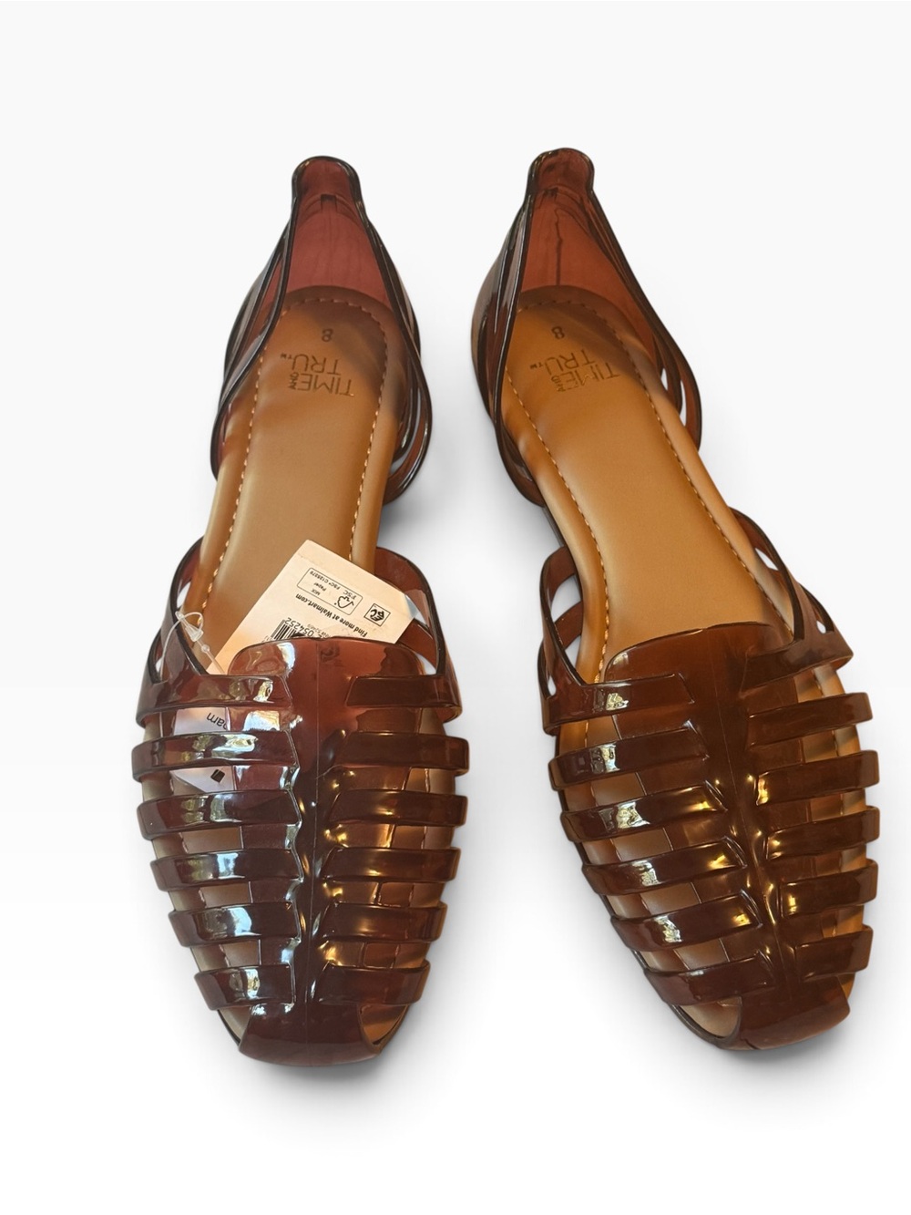 Time and Tru Women's Huarache Jelly Sandals Flats Sz 8 NWT